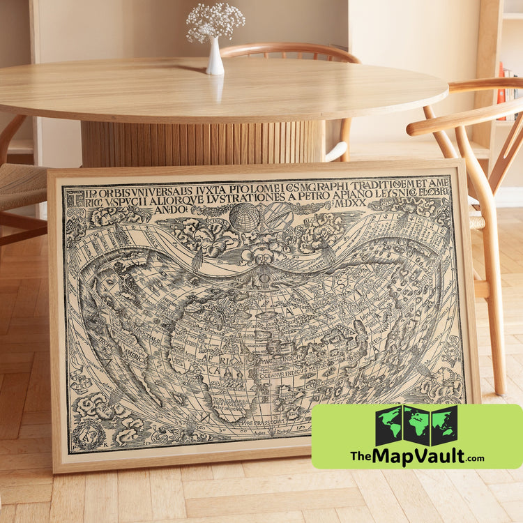 America Map Print - Martin Waldseemüller - 1507 - First Map to Name the New World & Landmark Age of Discovery Cartography