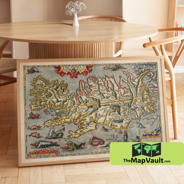 Iceland Map Print - 1590 - Historic Nordic Cartography & Early Arctic Exploration