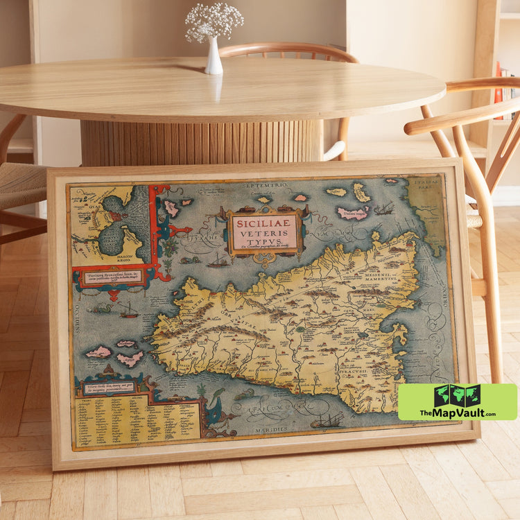1600 Map of Sicily, Italy - Antique Italian Cartography