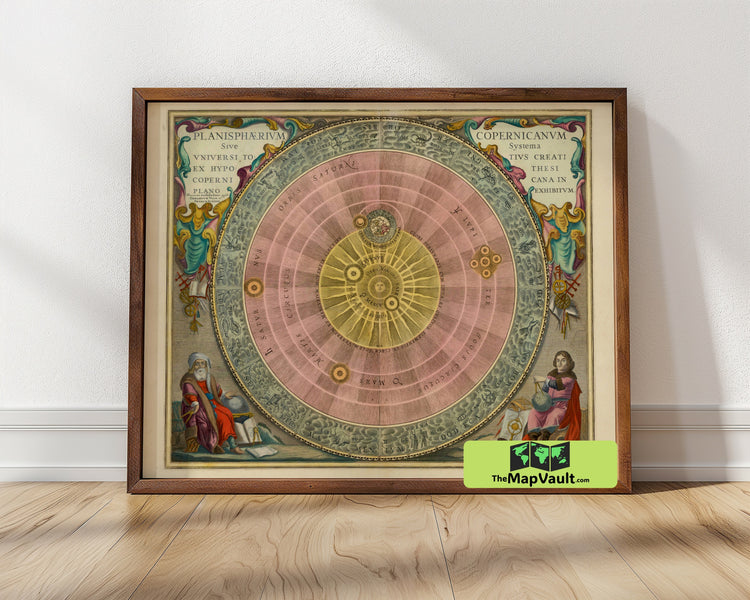Copernican Solar System Print - Andreas Cellarius - 1660 Astronomical Chart of the Heliocentric Universe