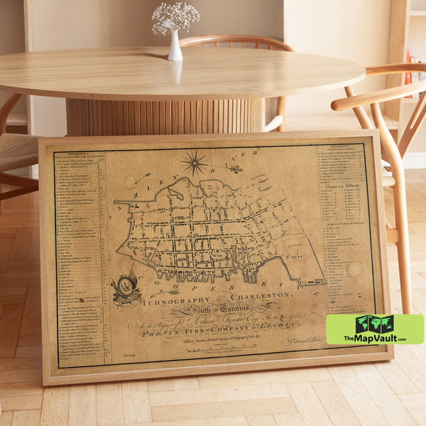 1788 Map of Charleston, South Carolina – Historic Colonial City Plan Featuring Streets, Wharves, and Public Buildings