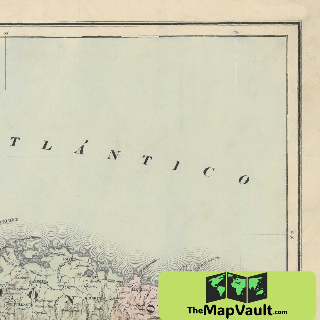 Puerto Rico Colonial Map 1863 Map of Puerto Rico | TheMapVault
