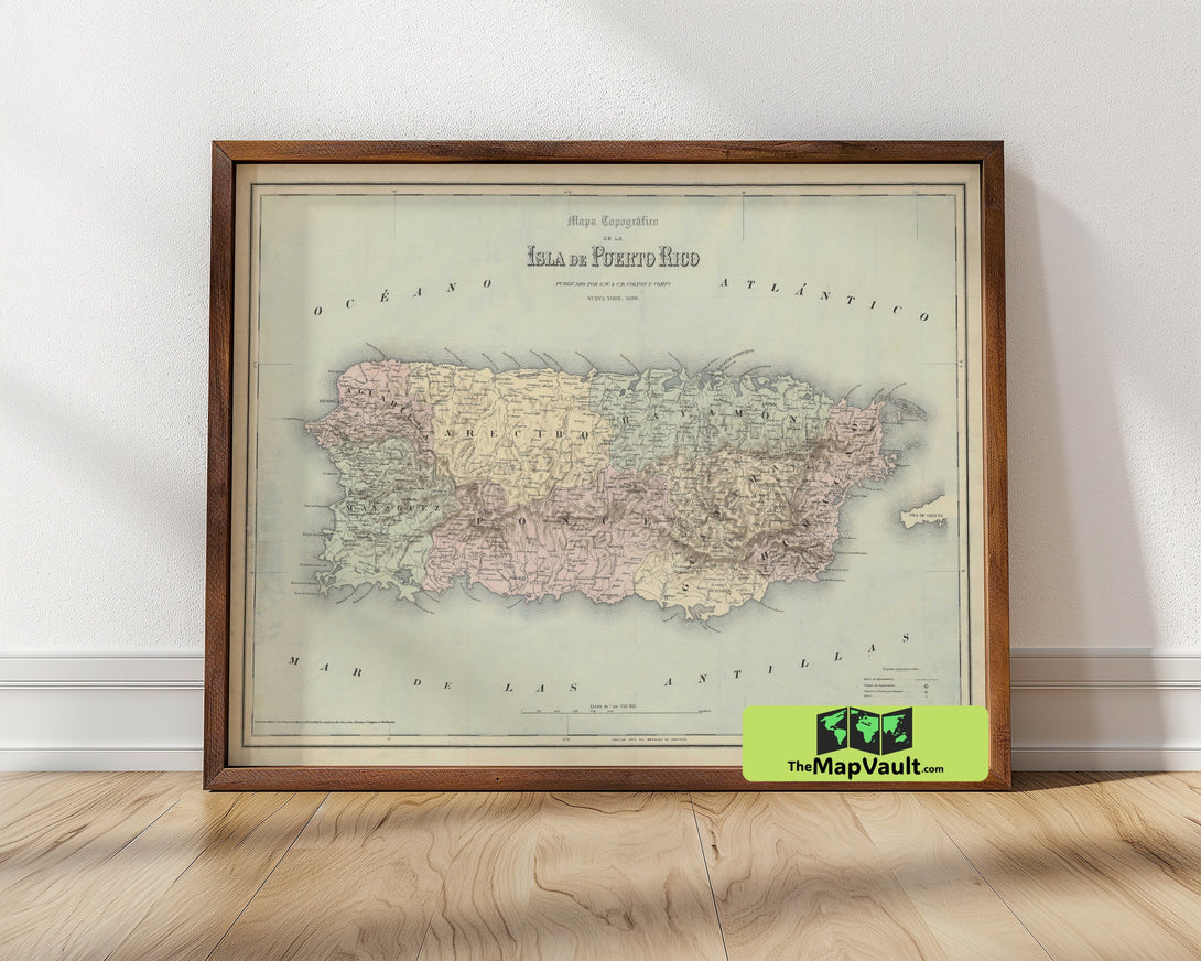 Puerto Rico Colonial Map 1863 Map of Puerto Rico | TheMapVault
