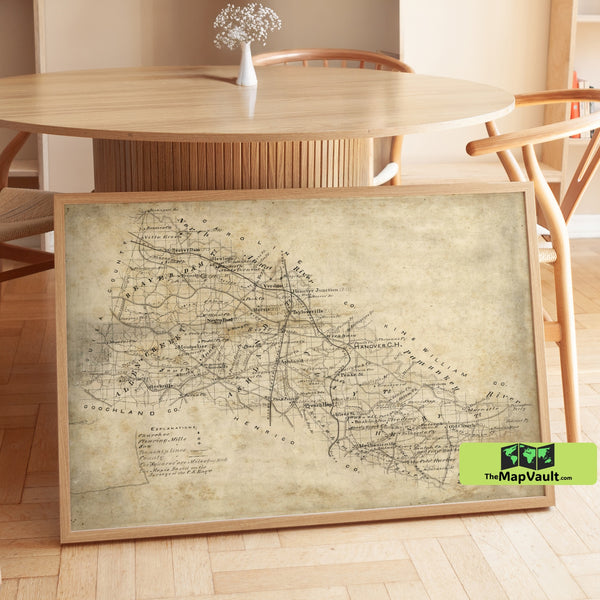 1871 Map of Hanover County, Virginia – Historic Cartography