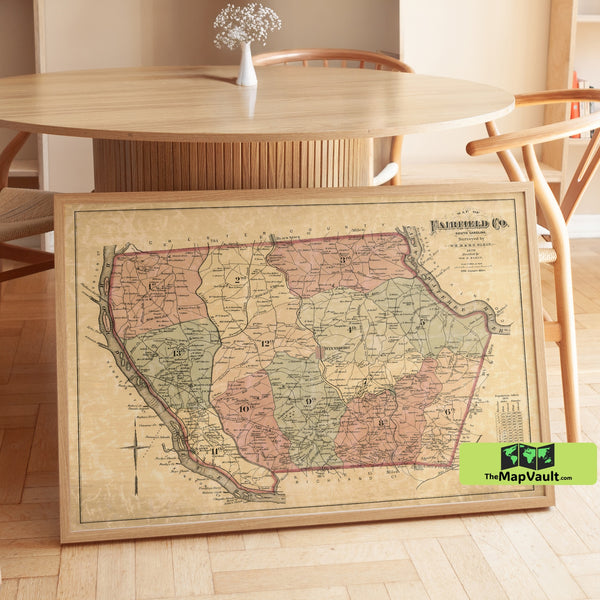 1876 Fairfield County, South Carolina Map – Landowner Records, Roads & Post-Civil War Settlements