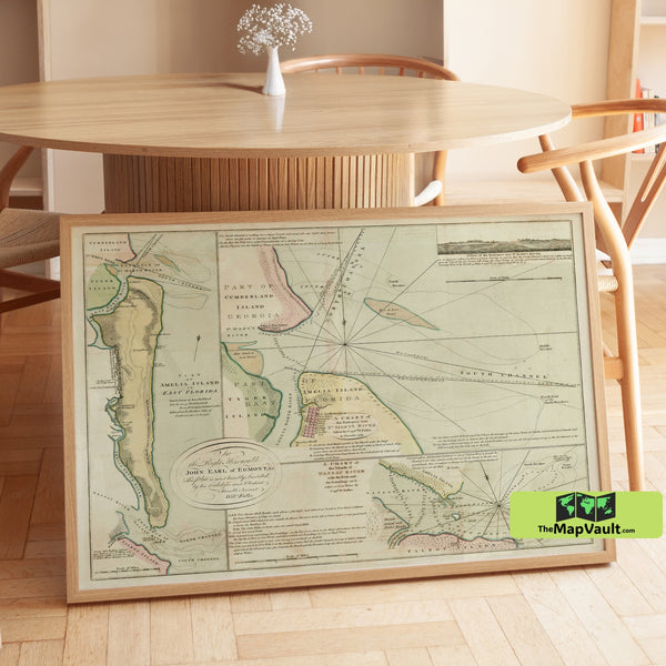 1877 Map of Amelia Island, Florida – Fernandina Beach