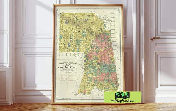 Cherokee Nation Oklahoma – 1903 Allotment Map – Detailed Survey of Tribal Residential Divisions