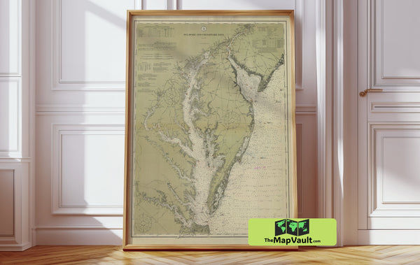 Delaware & Chesapeake Bay – 1912 Nautical Chart – Historic Mid-Atlantic Maritime Survey