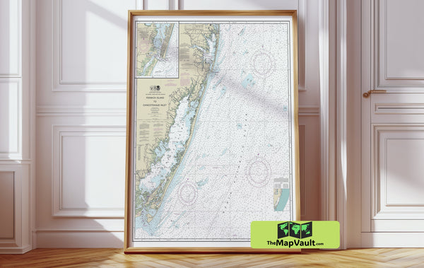 2016 Nautical Map of Fenwick Island to Ocean City Inlet – Modern Maritime Navigation Chart Print