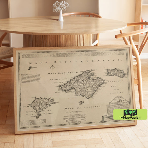 Mallorca 1814 Old Map Poster – Authentic Spanish Island Print for Historical Travel Fans