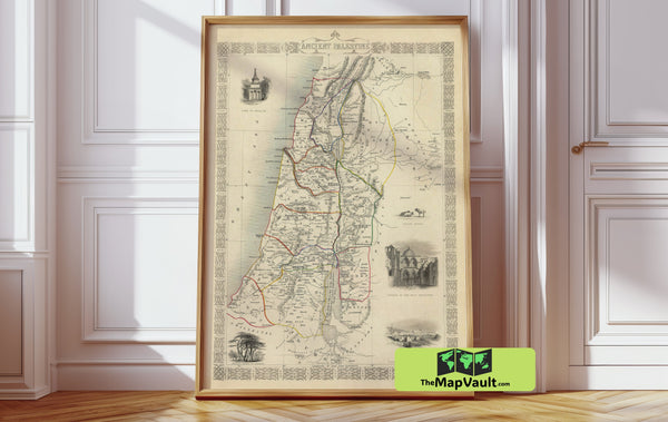 Ancient Palestine 1851 Print – A Timeless Vintage Map for Exploring Sacred Middle Eastern Heritage