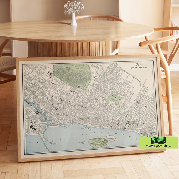 Antique Map of Montreal – Historic City Plan & Architectural Heritage