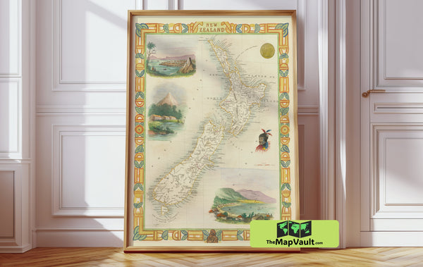 New Zealand Map Reproduction – Witness Aotearoa’s Epic Terrain and Indigenous Heritage