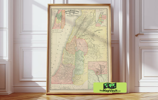 1881 Palestine in French Map Print – A Captivating Middle Eastern Historical Artwork