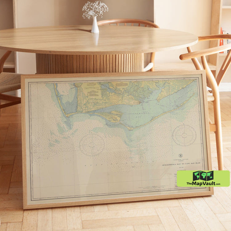 Apalachicola Bay to Cape San Blas - 1943 Nautical Chart Print