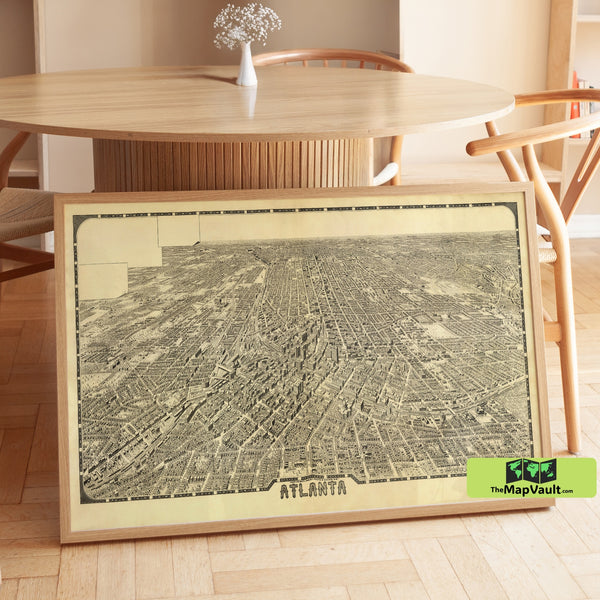 Bird’s Eye View of Atlanta – Historic 19th-Century Panoramic Cityscape