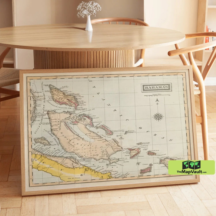 Bahamas - Antique Map Print - Vintage Caribbean Nautical Wall Art