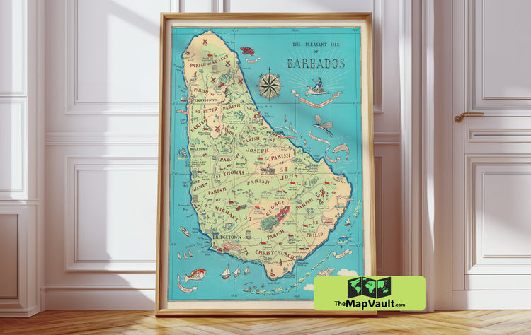 Barbados 1946 Print - A Historic Caribbean Map for Culture and Travel Enthusiasts