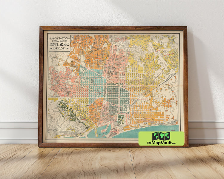 Barcelona - Historic Map - Vintage Urban Plan & Architectural Heritage