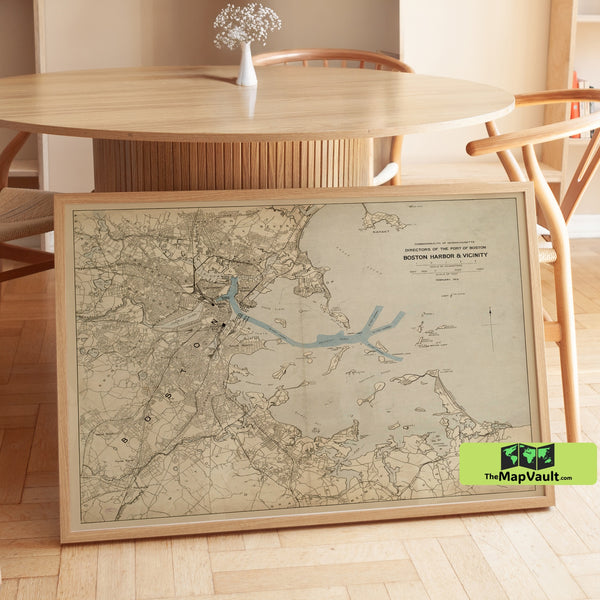 Boston Harbor - 1913 Nautical Chart Print