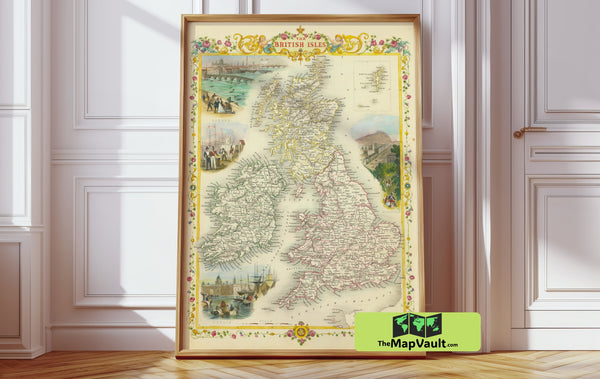 Old British Isles Map Fine Print – Trace Ages of Kingdoms, Clans, and Coastal Influences