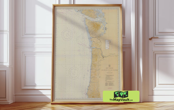 Cape Blanco to Cape Flattery 1949 Print – Majestic Pacific Northwest Nautical Artwork for Coastline Aficionados