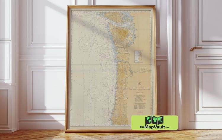 Cape Blanco to Cape Flattery 1949 Print - Majestic Pacific Northwest Nautical Artwork for Coastline Aficionados