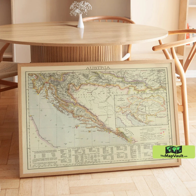 Croatia - Antique Map - Vintage Adriatic Coastline Print