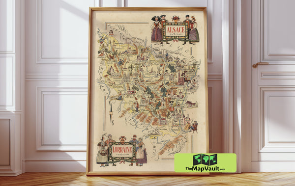 Alsace Lorraine 1890 Print – A Stunning Vintage Map for Celebrating French Regional Heritage and Cultural Legacy