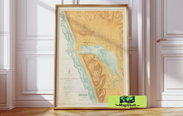 Frankfort Harbor 1904 Print – A Lake Michigan Maritime Map for Northern Adventure Seekers