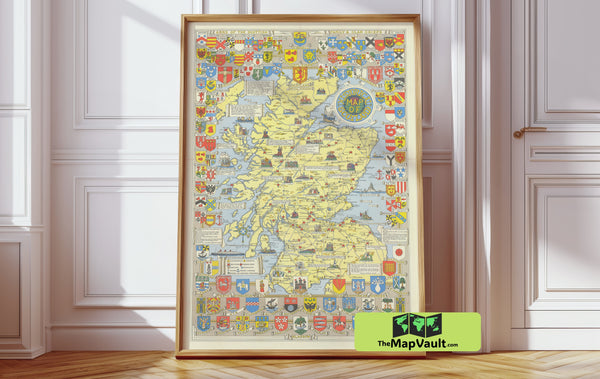 Scotland 1876 Print – A Historic Map Celebrating Scottish Landscapes for Cultural Heritage Enthusiasts