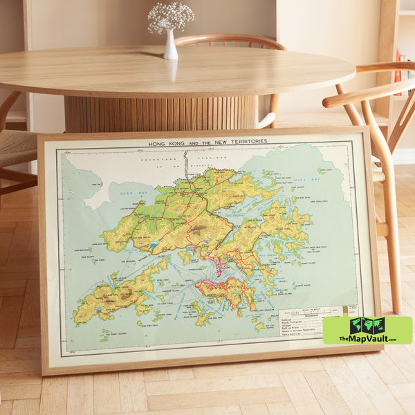 Historical Map of Hong Kong – Vintage Hong Kong and New Territories Map