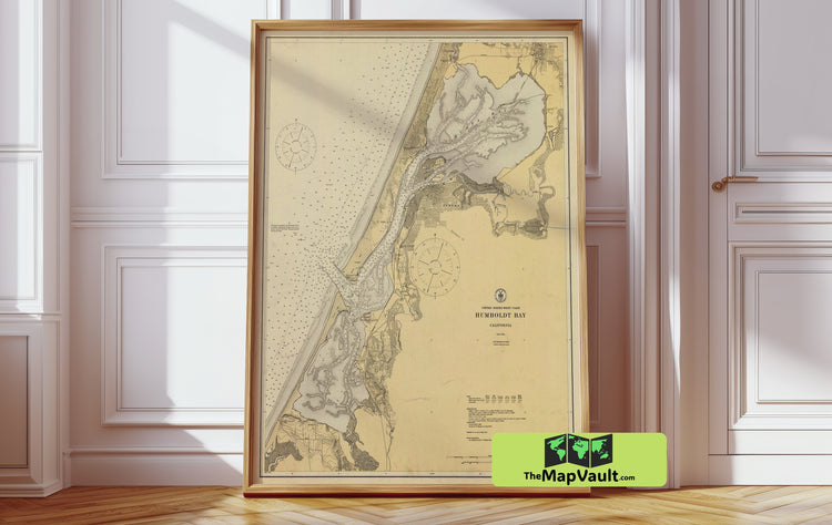 Humboldt Bay California 1921 Print - Historic West Coast Nautical Art for Coastal Devotees