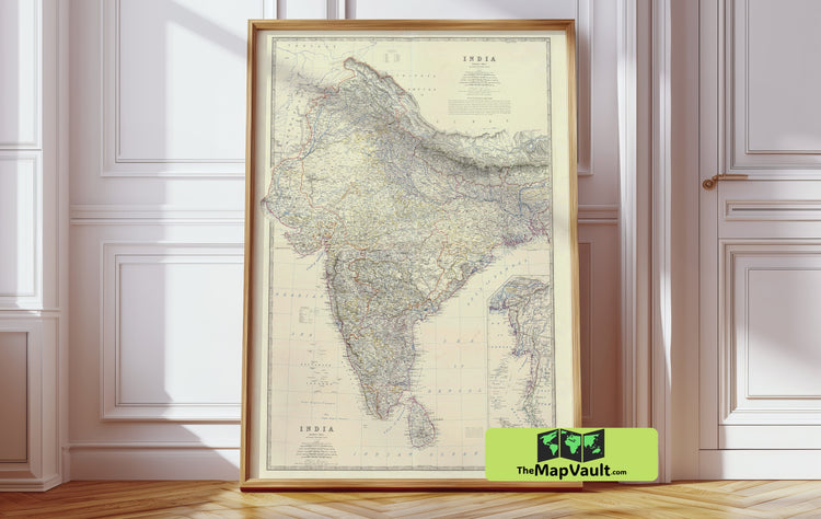 India 1861 Print - A Classic Vintage Map Celebrating the Rich Tapestry of Indian Heritage