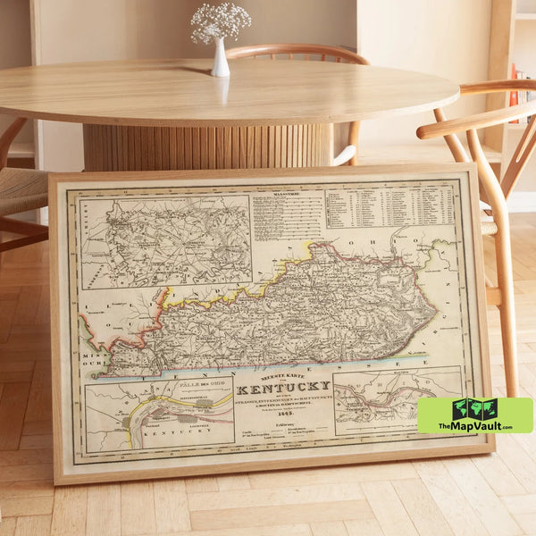 Vintage Kentucky Map - Antique State Map Reproduction