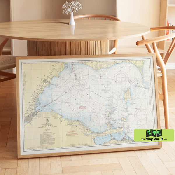 Lake Erie Nautical Chart - West End and Islands Historic Navigation Map from Toledo to Ontario (1956)