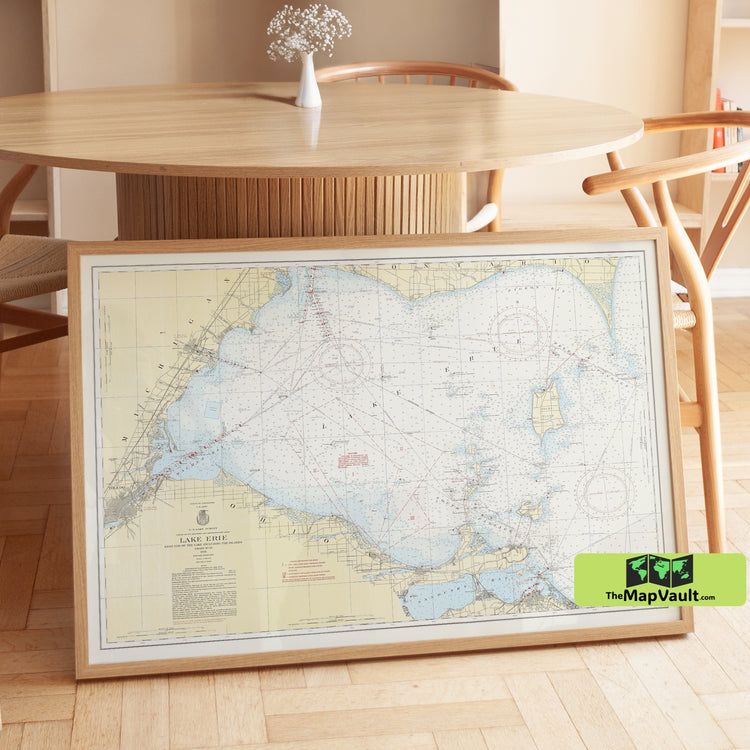 Lake Erie Nautical Chart - West End and Islands Historic Navigation Map from Toledo to Ontario (1956)
