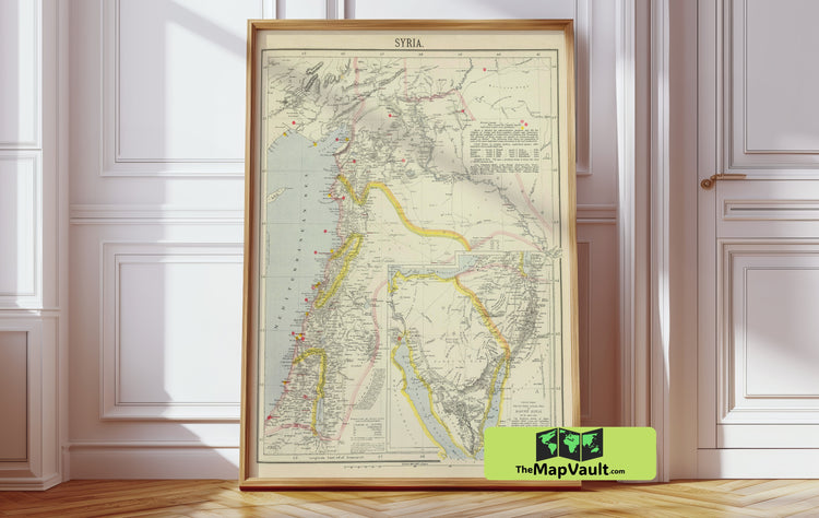 Lebanon & Syria Historical Map Print - Embrace a Land of Mountain Fortresses and Rich Trade Heritage