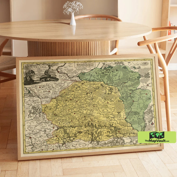 Antique Lithuania Map - Vintage Grand Duchy of Lithuania Print
