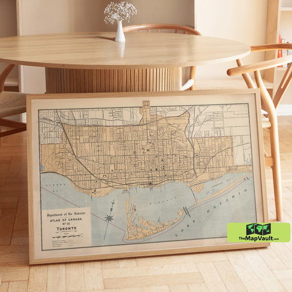 Toronto Map - Vintage City Plan - Fine Archival Print