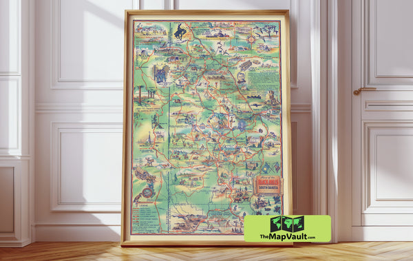 Black Hills 1920 Print – A Vintage South Dakota Map for Frontier History & Rugged Decor Enthusiasts
