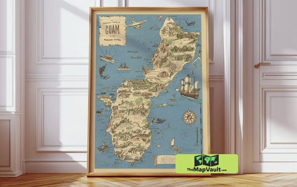 Guam Historical Island 1920 Print – A Vintage Marianas Map for Pacific Heritage & Nautical Explorers