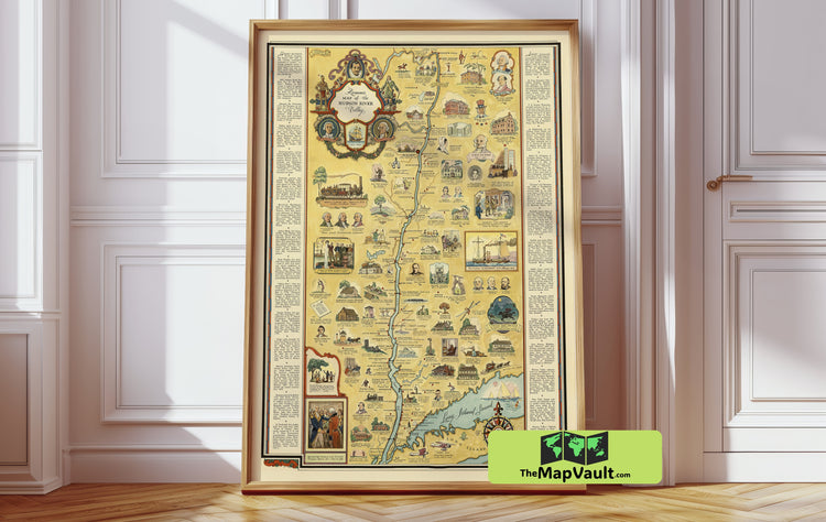 Hudson River Valley 1937 Print - A Classic New York Map for Maritime & Regional Heritage Enthusiasts