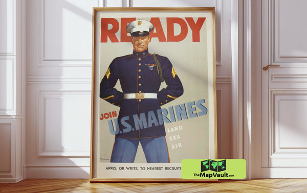 U.S. Marines Recruitment Print - Charles Ruttan - Vintage WWII Military Poster