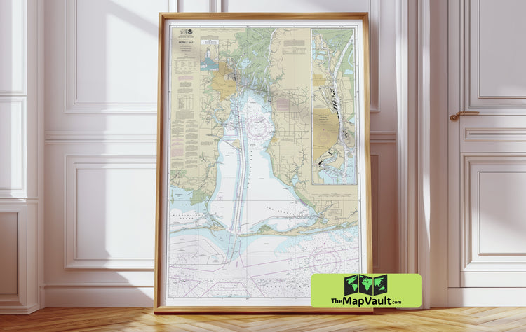 Mobile Bay 1984 Print - A Classic Alabama Nautical Chart for Gulf Coast Shipping and Maritime Heritage