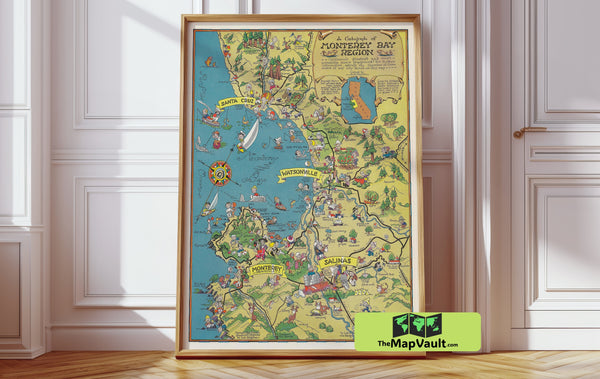 Monterey Bay 1932 Print – A Vintage California Coastal Map for Nautical History & Oceanic Decor Enthusiasts