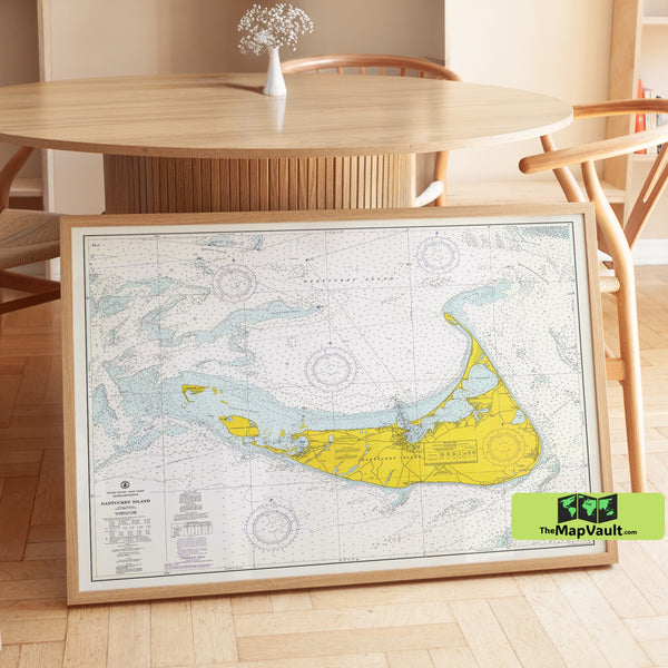 Nantucket Island Nautical Chart - Coastal Navigation Map for Boaters and Sailors (1971)
