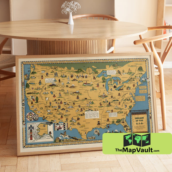 Native American Tribal Map Print - Historic Indigenous Nations & Territories of North America