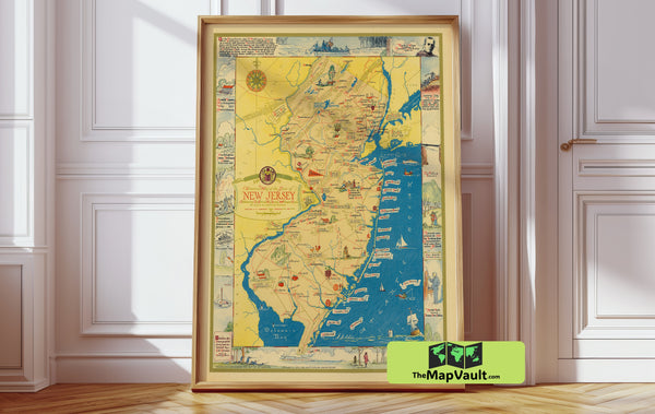 New Jersey 1939 Print – A Vintage Coastal Map for Maritime Heritage & Regional Decor Enthusiasts