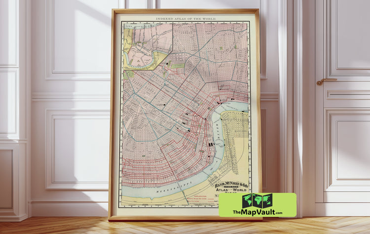 New Orleans 1896 Map - Savor the Crescent City’s Jazz Roots and Creole Flair